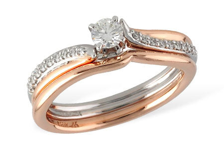 Allison Kaufman Diamond Bridal Set in 14K Two-Tone Gold, 0.31 ctw