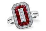 Allison Kaufman Ruby & Diamond Ring in 14K White Gold, 1.36 ctw