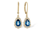 Allison Kaufman London Blue Topaz & Diamond Earrings in 14K Yellow Gold, 1.63 ctw