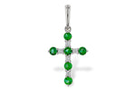 Allison Kaufman Emerald & Diamond Pendant in 14K White Gold, 0.35 ctw