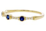 Allison Kaufman Sapphire & Diamond Wedding Band in 14K Yellow Gold, 0.25 ctw, alternate view