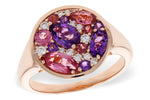 Allison Kaufman Amethyst, Pink Tourmaline & Diamond Ring in 14K Rose Gold, 1.45 ctw
