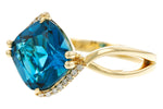 Allison Kaufman London Blue Topaz & Diamond Ring in 14K Yellow Gold, 4.50 ctw, alternate view