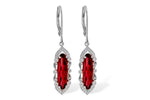 Allison Kaufman Garnet & Diamond Earrings in 14K White Gold, 3.50 ctw