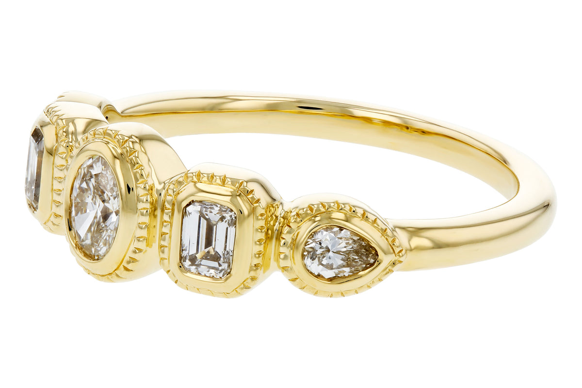 Allison Kaufman Fancy-Cut Diamond Ring in 14K Yellow Gold, 0.50 ctw, alternate view