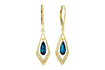 Allison Kaufman London Blue Topaz & Diamond Earrings in 14K Yellow Gold, 1.22 ctw