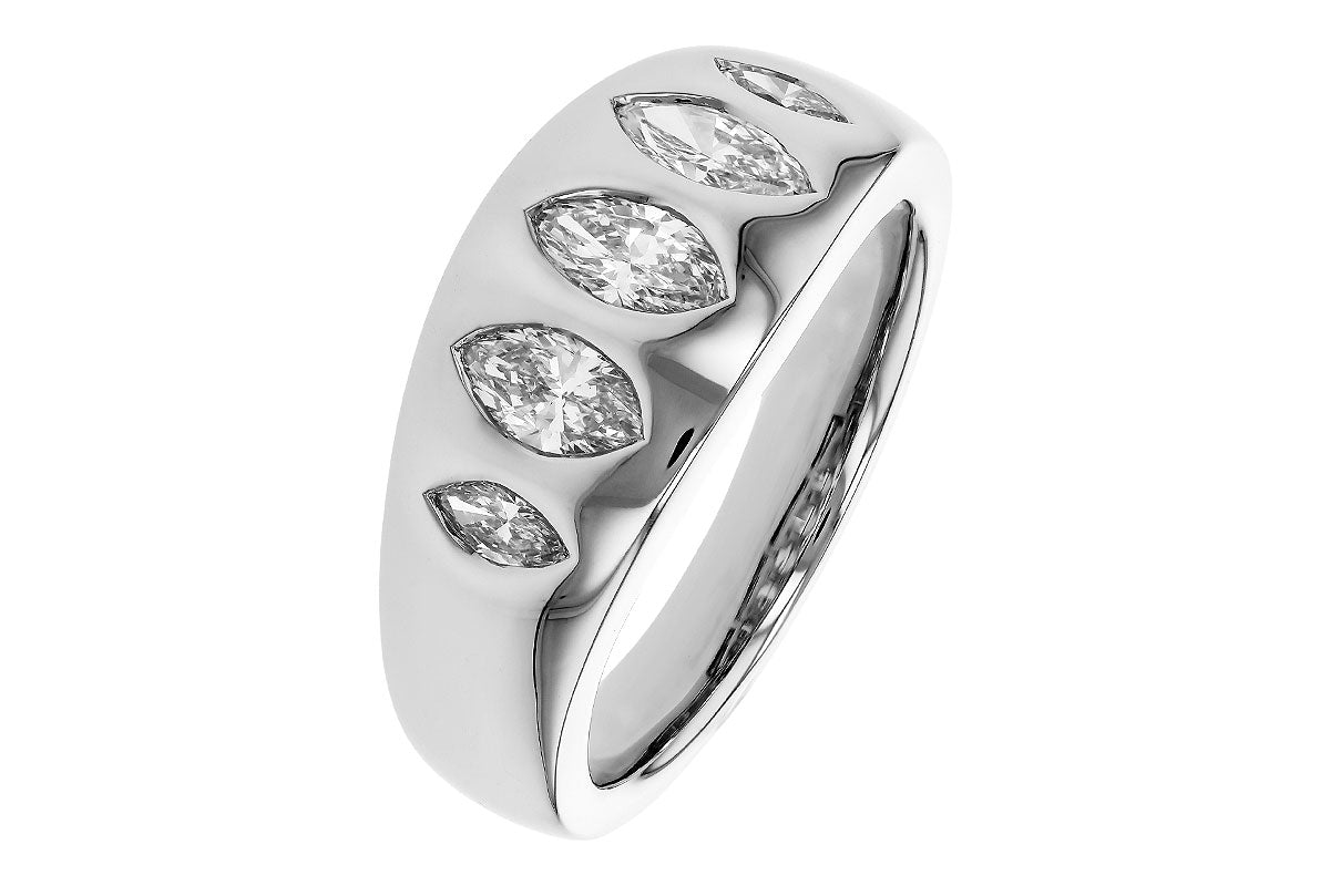 Allison Kaufman Fancy-Cut Diamond Wedding Band in 14K White Gold, 0.95 ctw, alternate view