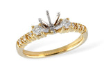 Allison Kaufman Diamond Engagement Ring Semi-Mount in 14K Yellow Gold, 0.28 ctw (LR102-28)