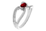 Allison Kaufman Ruby & Diamond Ring in 14K White Gold, 0.67 ctw, alternate view