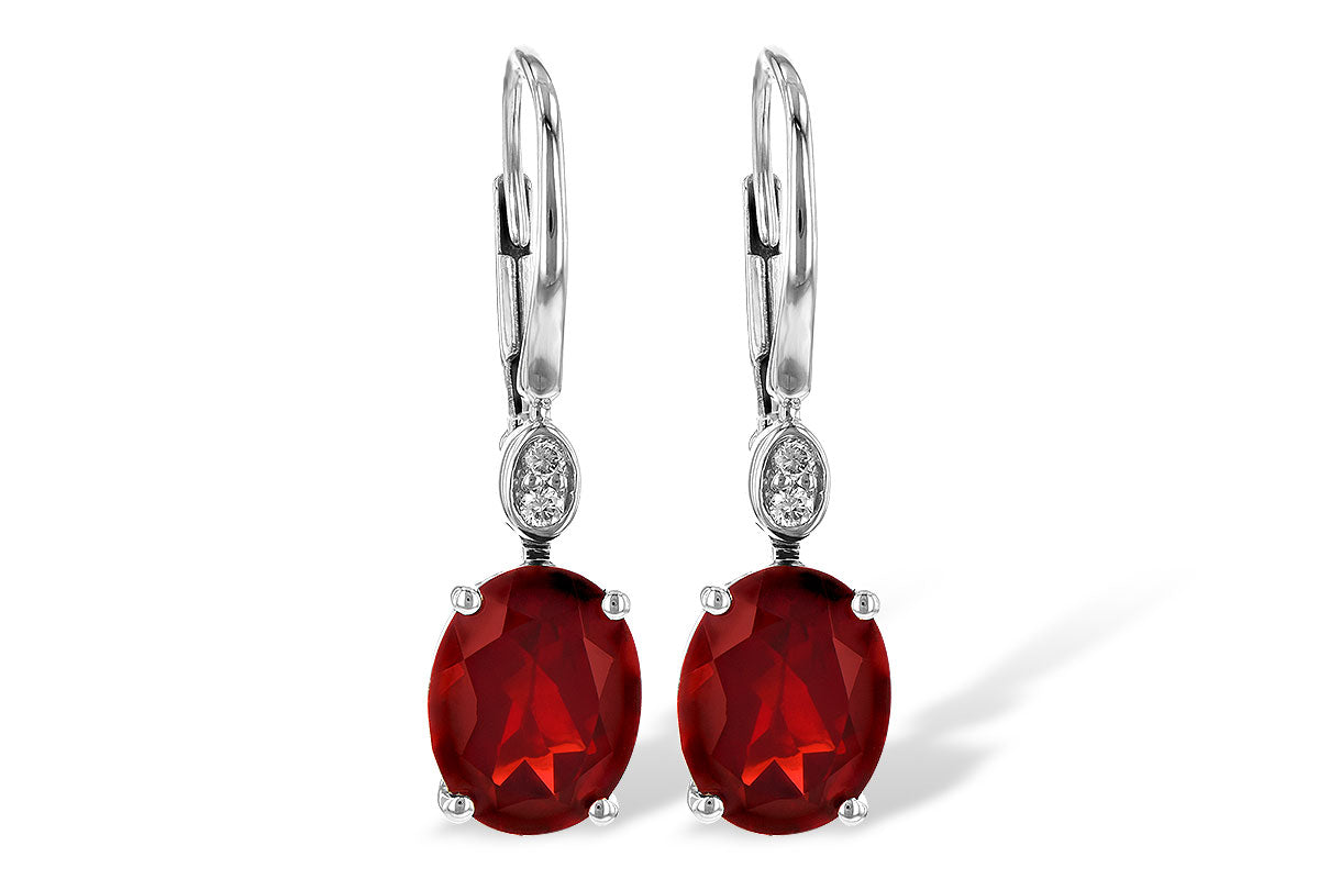 Allison Kaufman Garnet & Diamond Earrings in 14K White Gold, 3.50 ctw