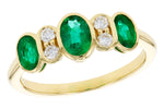 Allison Kaufman Emerald & Diamond Ring in 14K Yellow Gold, 1.05 ctw