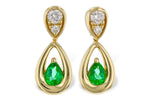 Allison Kaufman Emerald & Diamond Earrings in 14K Yellow Gold, 0.32 ctw