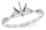 Allison Kaufman Diamond Engagement Ring Semi-Mount in 14K White Gold, 0.11 ctw (L7812)