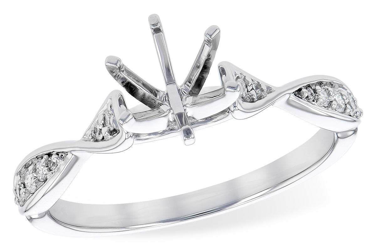 Allison Kaufman Diamond Engagement Ring Semi-Mount in 14K White Gold, 0.11 ctw (L7812)
