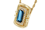 Allison Kaufman London Blue Topaz & Diamond Necklace in 14K Yellow Gold, 0.96 ctw, alternate view