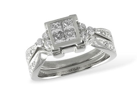 Allison Kaufman Diamond Bridal Set in 14K White Gold, 0.84 ctw