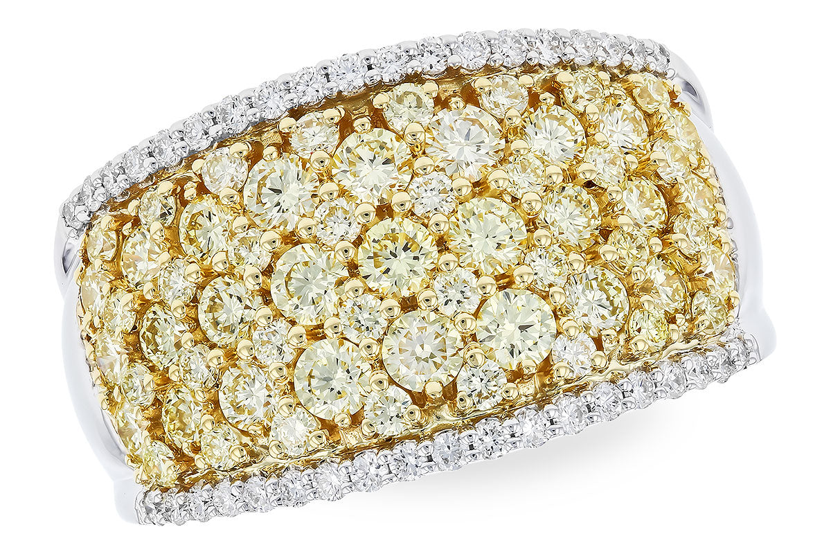 Allison Kaufman Yellow Diamond Wedding Band in 14K Yellow & White Gold, 1.75 ctw