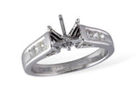Allison Kaufman Princess-Cut Diamond Engagement Ring Semi-Mount in 14K White Gold, 0.40 ctw