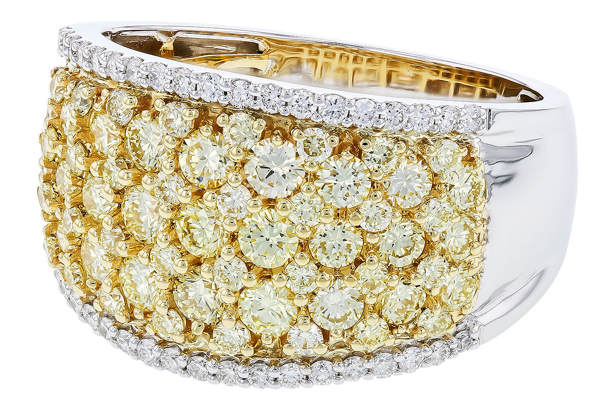 Allison Kaufman Yellow Diamond Wedding Band in 14K Yellow & White Gold, 1.75 ctw, alternate view