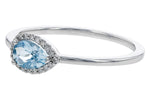 Allison Kaufman Aquamarine & Diamond Ring in 14K White Gold, 0.42 ctw, alternate view
