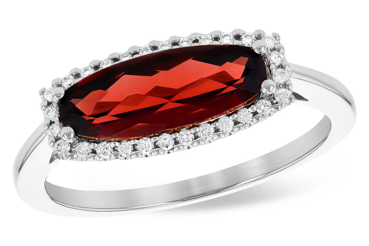 Allison Kaufman Garnet & Diamond Ring in 14K White Gold, 1.71 ctw