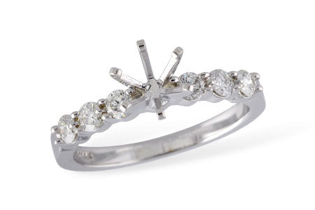 Allison Kaufman Diamond Engagement Ring Semi-Mount in 14K White Gold, 0.42 ctw (LR114-42)