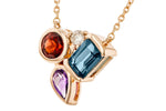 Allison Kaufman Multi-Gemstone & Diamond Necklace in 14K Rose Gold, 1.24 ctw, alternate view