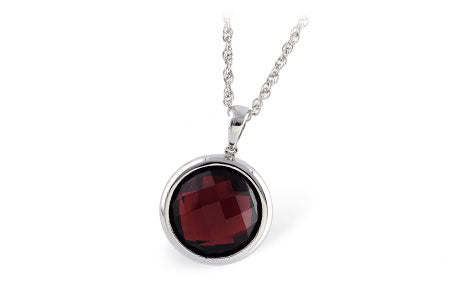 Allison Kaufman Garnet Necklace in 14K White Gold, 6.80 ctw