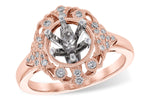 Allison Kaufman Diamond Engagement Ring Semi-Mount in 14K Rose Gold, 0.15 ctw (L7788)