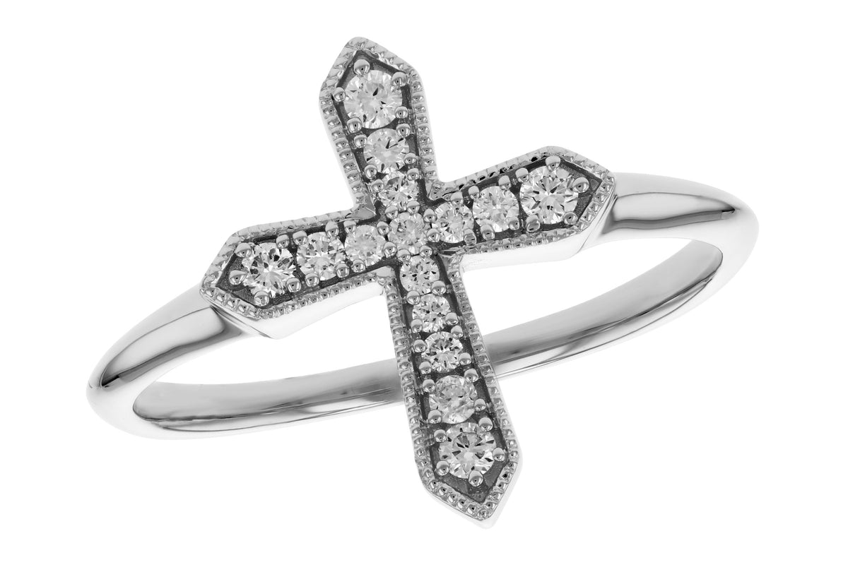 Allison Kaufman Diamond Ring in 14K White Gold, 0.15 ctw