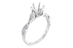 Allison Kaufman Diamond Engagement Ring Semi-Mount in 14K White Gold, 0.11 ctw (L7812), alternate view