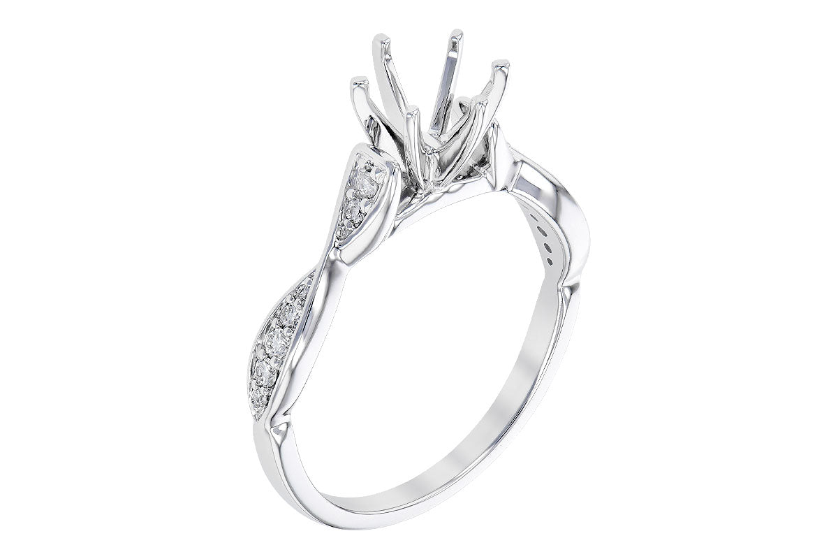 Allison Kaufman Diamond Engagement Ring Semi-Mount in 14K White Gold, 0.11 ctw (L7812), alternate view