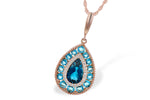 Allison Kaufman Blue Topaz & Diamond Necklace in 14K Rose Gold, 2.65 ctw (N8092)
