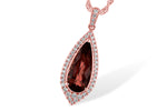 Allison Kaufman Garnet & Diamond Necklace in 14K Rose Gold, 2.52 ctw