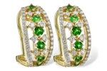 Allison Kaufman Green Garnet & Diamond Earrings in 14K Yellow Gold, 0.86 ctw