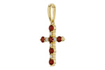 Allison Kaufman Ruby & Diamond Pendant in 14K Yellow Gold, 0.42 ctw, alternate view