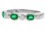 Allison Kaufman Emerald & Diamond Wedding Band in 14K White Gold, 0.56 ctw, alternate view