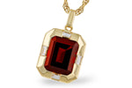 Allison Kaufman Garnet & Diamond Necklace in 14K Yellow Gold, 3.82 ctw