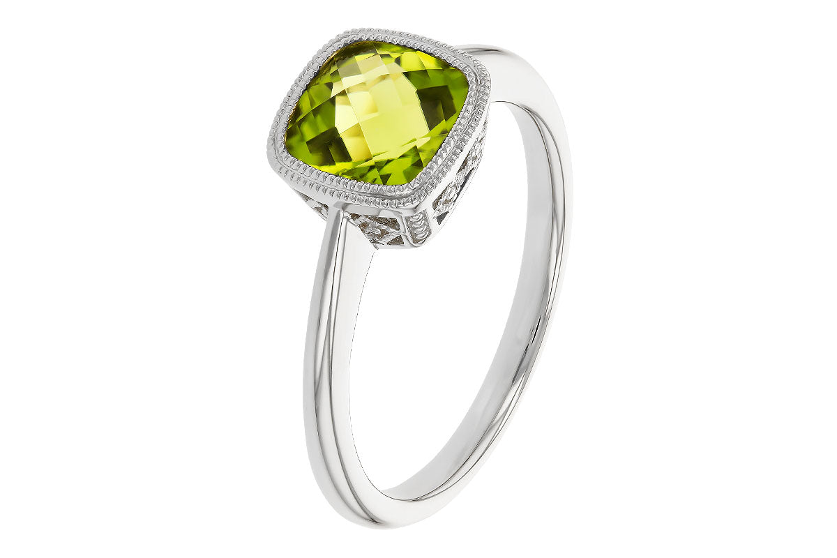 Allison Kaufman Peridot Ring in 14K White Gold, 1.48 ctw, alternate view