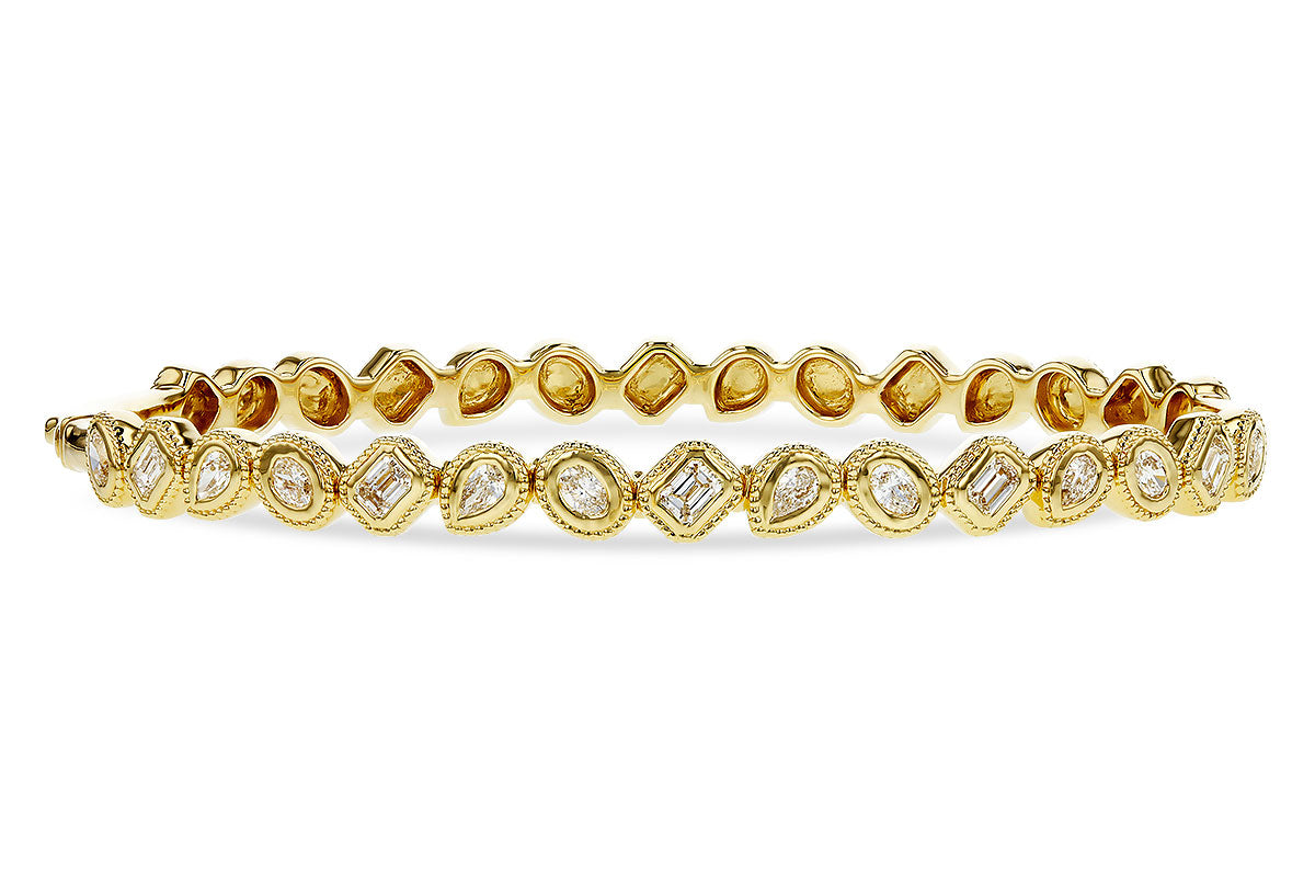 Allison Kaufman Fancy-Cut Diamond Bangle Bracelet in 14K Yellow Gold, 1.00 ctw