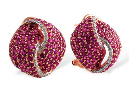 Allison Kaufman Pink Sapphire & Diamond Earrings in 14K Rose Gold, 4.54 ctw