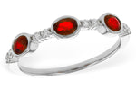 Allison Kaufman Ruby & Diamond Wedding Band in 14K White Gold, 0.78 ctw (W2700)