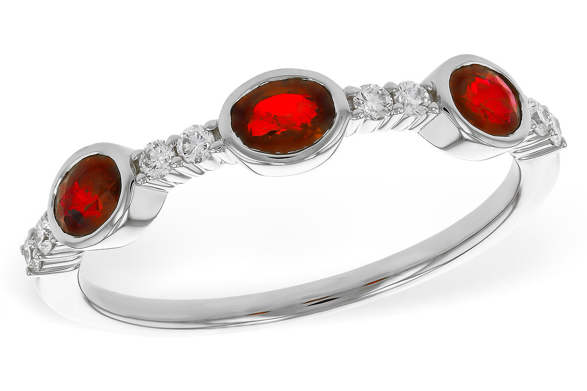 Allison Kaufman Ruby & Diamond Wedding Band in 14K White Gold, 0.78 ctw (W2700)
