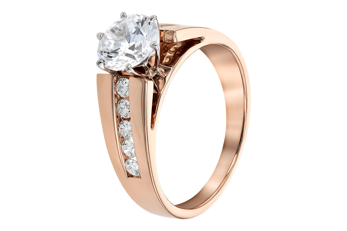 Allison Kaufman Diamond Engagement Ring Semi-Mount in 14K Rose Gold, 0.33 ctw (L7235), alternate view