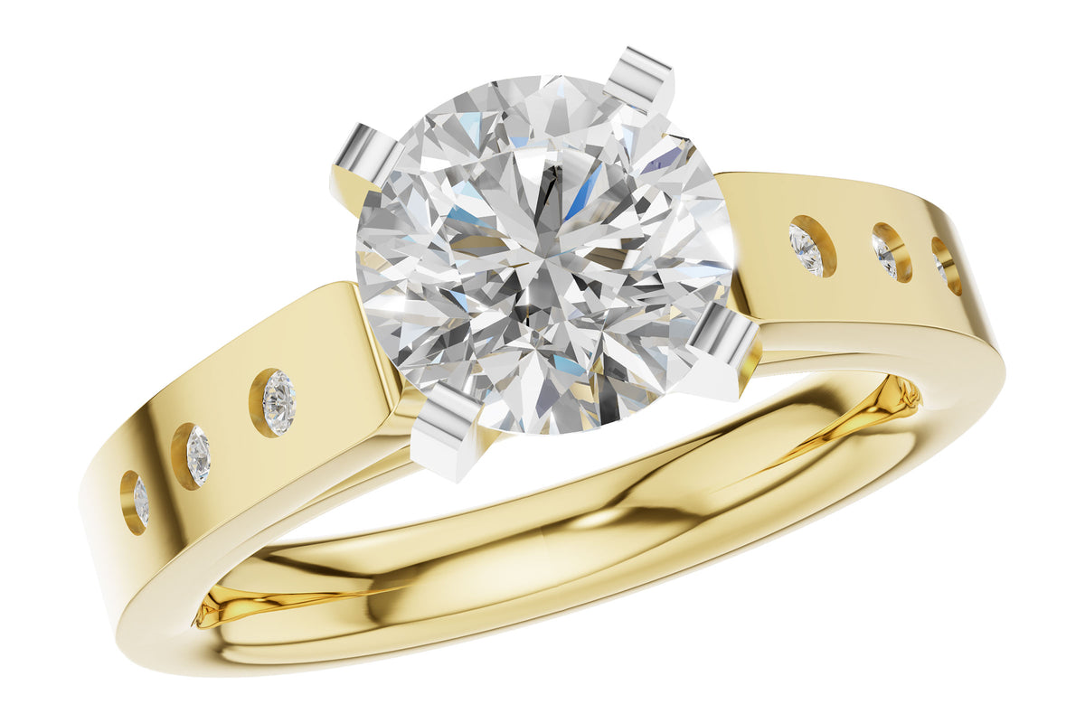 Allison Kaufman Diamond Engagement Ring Semi-Mount in 14K Yellow Gold, 0.09 ctw (L7932)