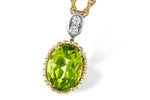 Allison Kaufman Peridot & Diamond Necklace in 14K Yellow & White Gold, 1.25 ctw