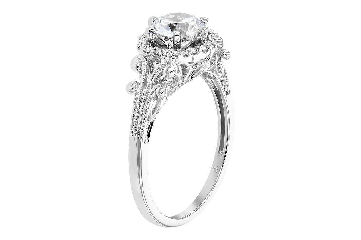 Allison Kaufman Diamond Engagement Ring Semi-Mount in 14K White Gold, 0.09 ctw, alternate view