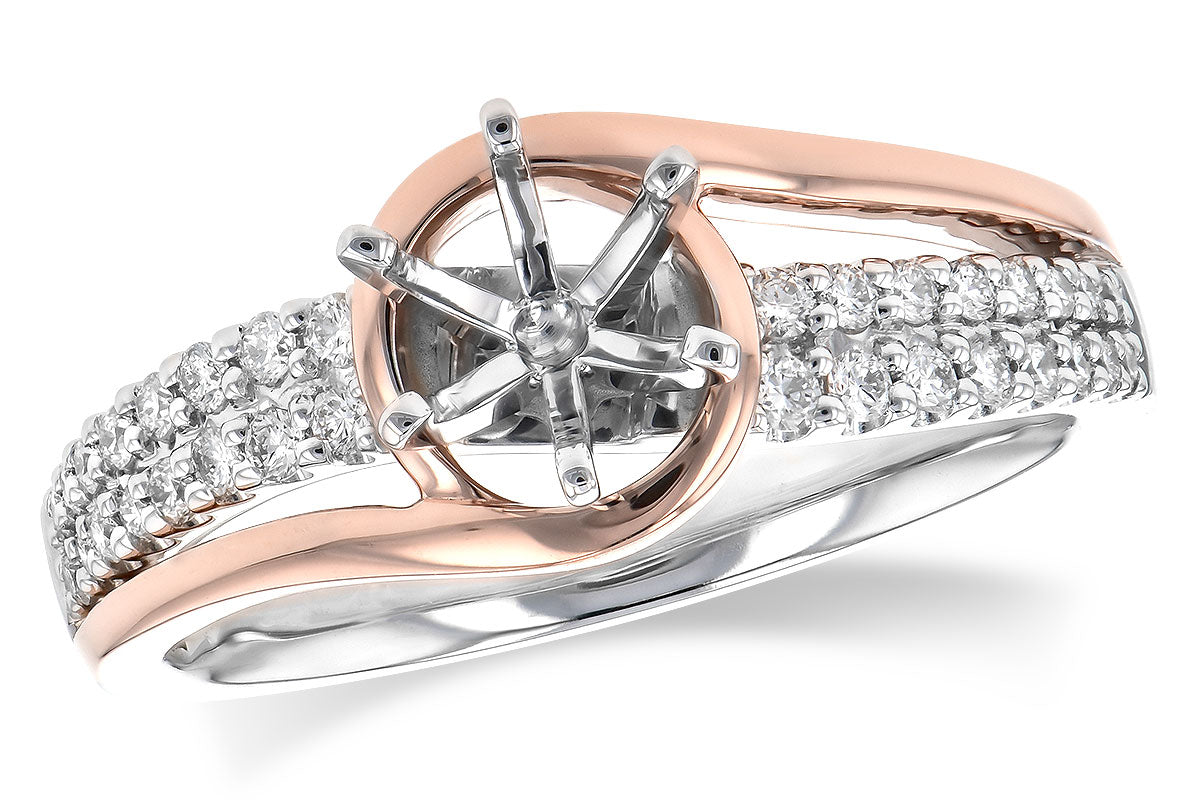 Allison Kaufman Diamond Engagement Ring Semi-Mount in 14K Rose & White Gold, 0.25 ctw (L7801)