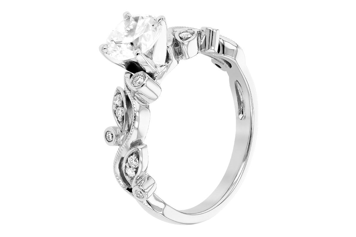 Allison Kaufman Diamond Engagement Ring Semi-Mount in 14K White Gold, 0.14 ctw (L7757), alternate view