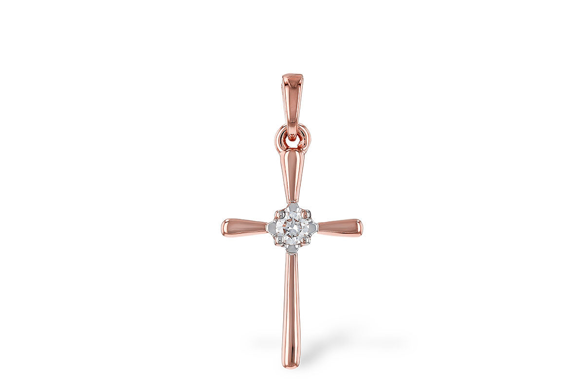 Allison Kaufman Diamond Pendant in 14K Rose Gold, 0.05 ctw (P6545)